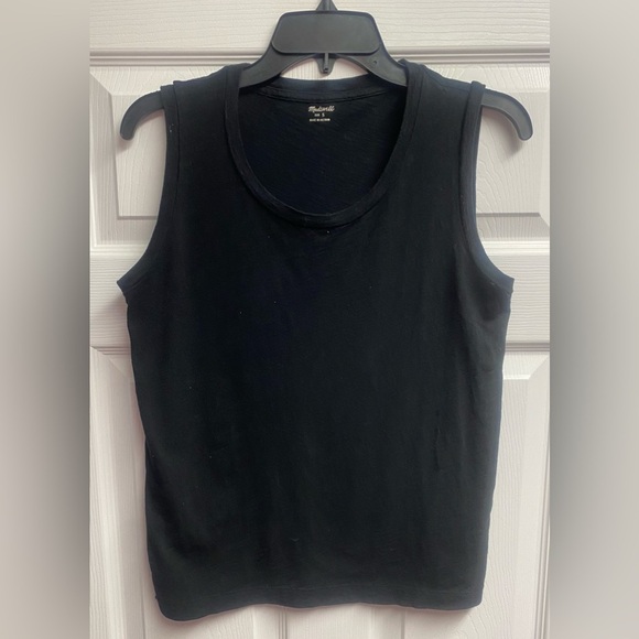 💕 2 For $10 Madewell 100% Cotton Black Basic Tank Size Small - Picture 1 of 4